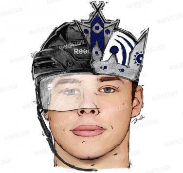 NHL LA Kings Dustin Brown Drawing - Half Player/Half King