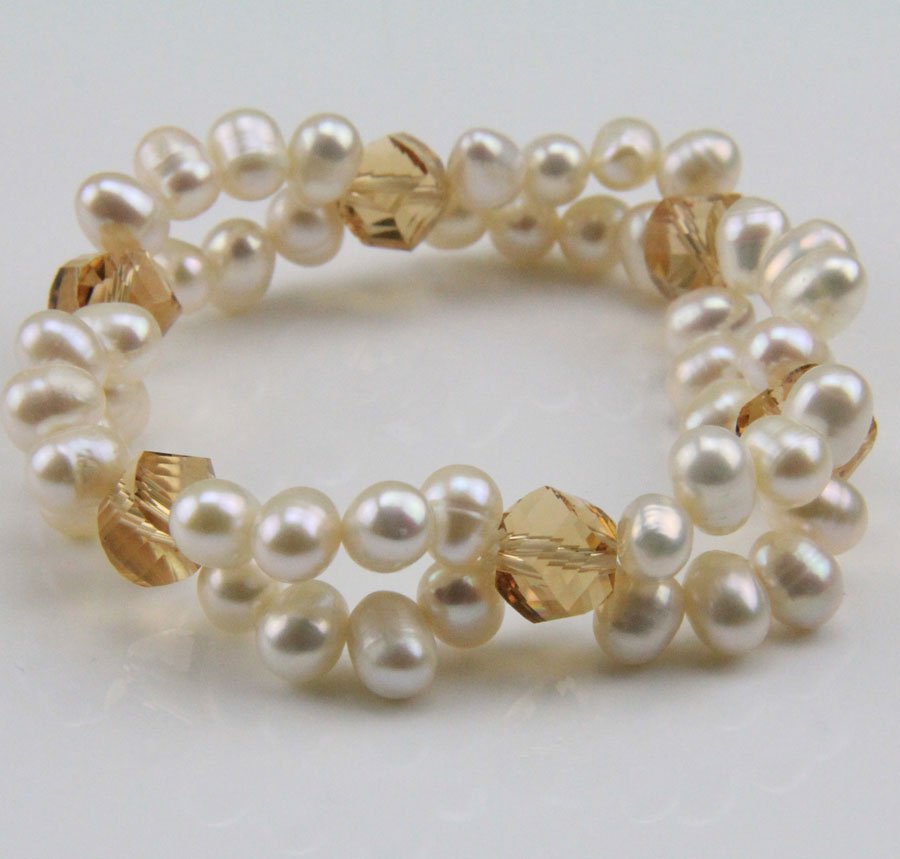 cluster pearl bracelet,stretch pearl bracelet ,pearl wrap bracelet