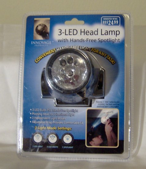 Innovative 3-LED Head Lamp
