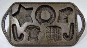 Cast Iron Christmas Treasures Cookie Mold