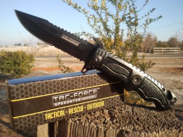 TF-711BK by TAC-FORCE, SPRING ASSIST - FOLDING RESCUE KNIFE