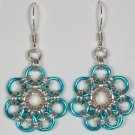 Aqua Chain Mail Flowers