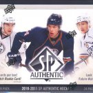 2010-11 Upper Deck SP Authentic Hockey Hobby Box