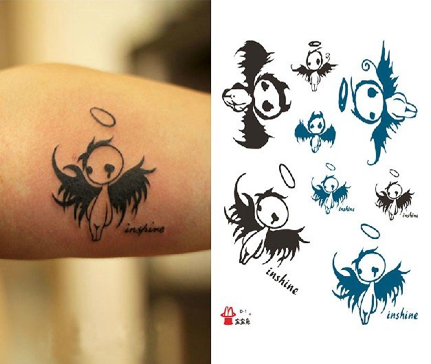 Elf Angel temporary tattoo, fake tattoo sticker