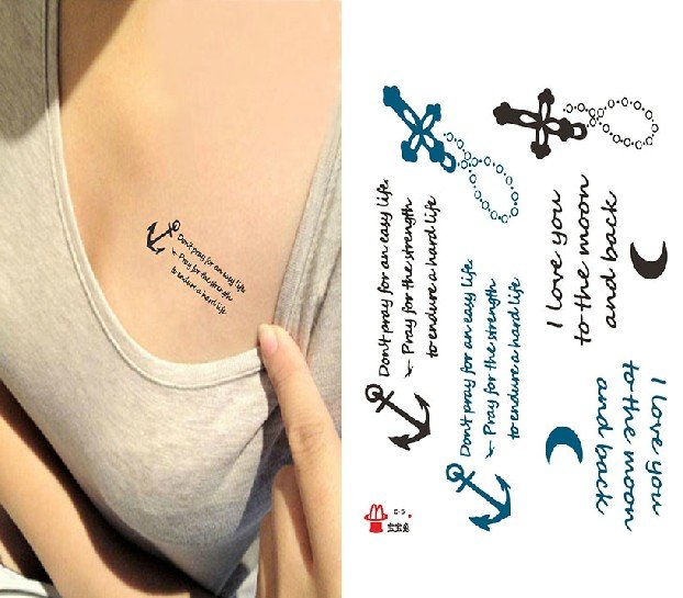 Cross temporary tattoo, fake tattoo sticker