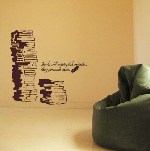Wallpaper wall stickers book shelves