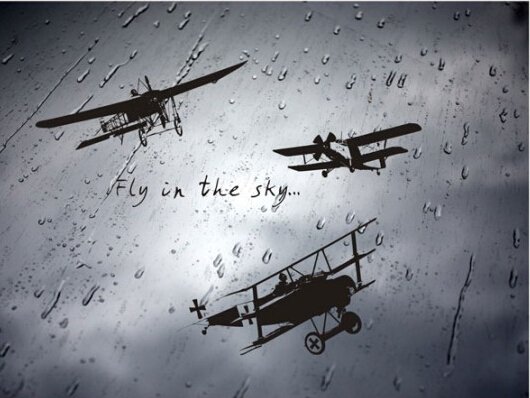 Fly in the sky plane Wall Sticker