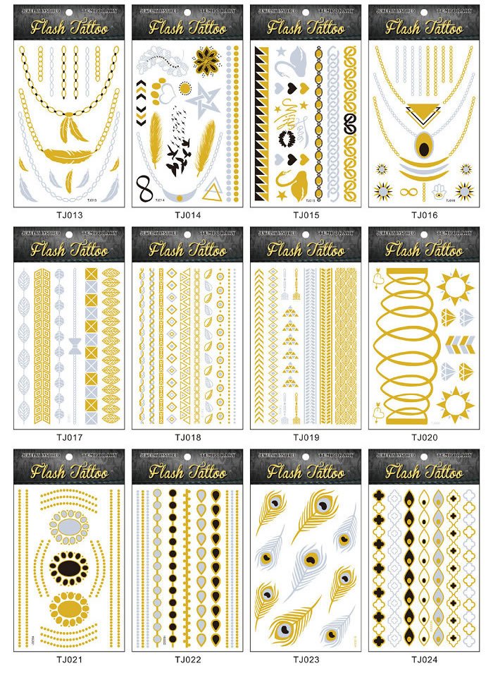 Whole sale Metallic gold foil tattoo 100sheets