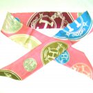 S008 (Pink) - Silk Twilly Pink Scarves in Classic Design for Timeless Beauty