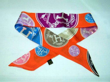 S009 (Orange): Twilly Scarves in Classic Design for Timeless Beauty