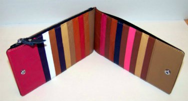 W009 - Genuine Leather Long Wallet with Multi-Colour 20 Cards Compartments