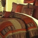 Chocolate/Reddish Orange Patchwork Comforter Set