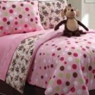 Girls Kids Bedding - Reversible Monkey Bed in a Bag Multi-Color