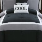 Kids Bedding - Graphite Gray Bed in a Bag Black/ White/ Gray
