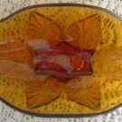 Hobnail Amber Footed Oblong Glass Dish