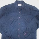 WRANGLER mens L/S Western Pearl Snap Button Down Long Tails Shirt size M