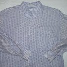 CIRCOLA MODA White and Blue Striped Button Shirt Size Large