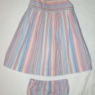 OLD NAVY Pink Blue White Striped Dress with Bloomers Size 6-12 months