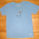 Boys LIFE IS GOOD Blue Baseball Short Sleeve Shirt Size Large 10