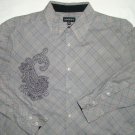 ADOLFO Black and Red Plaid Long Sleeve Shirt Size XL