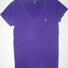 RALPH LAUREN Purple V Neck Knit Shirt Size Medium