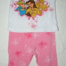 DISNEY PRINCESSES Pink and White 2 Piece Pajamas Size 18 months EUC