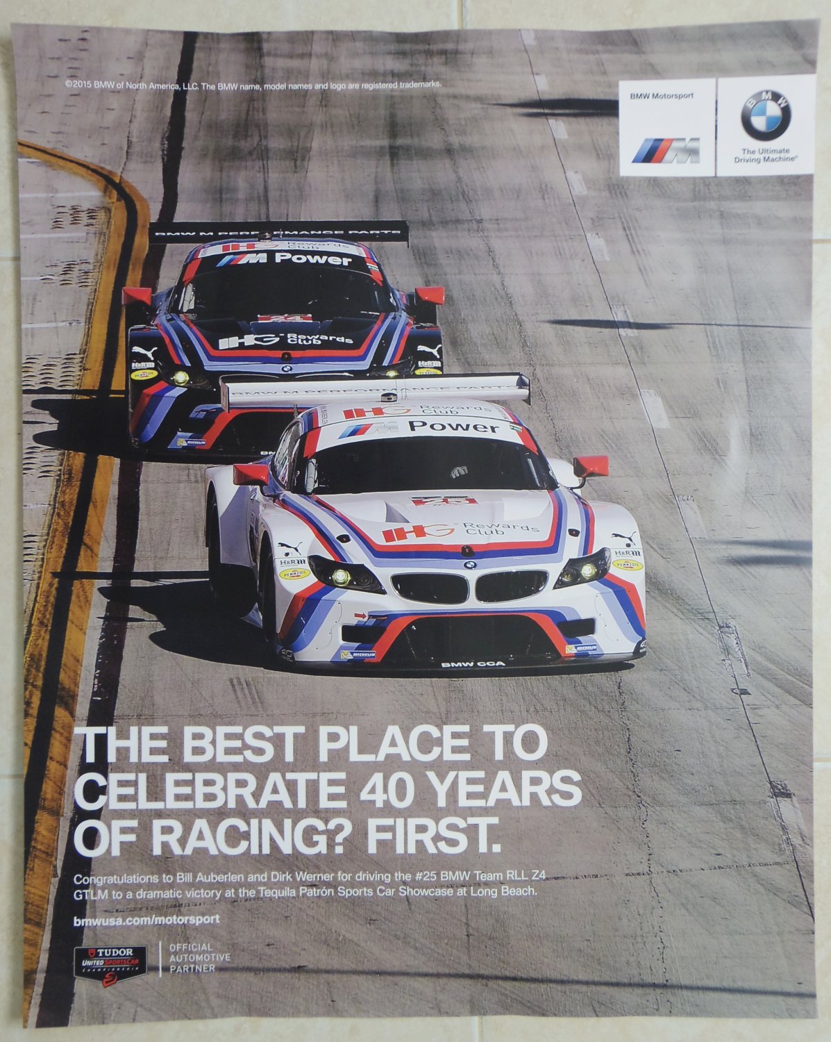 1975 2015 Bmw North America 40 Years Poster Z4 Gtlm Imsa Bmw Racing