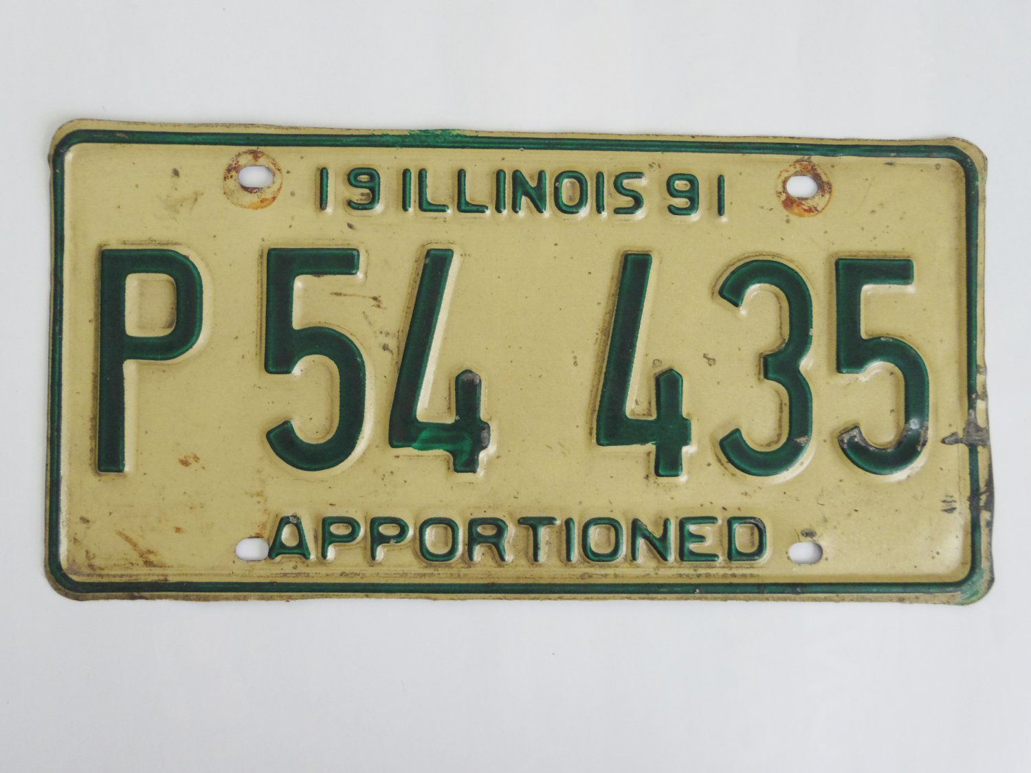 Illinois Apportioned Truck License Plate Tag