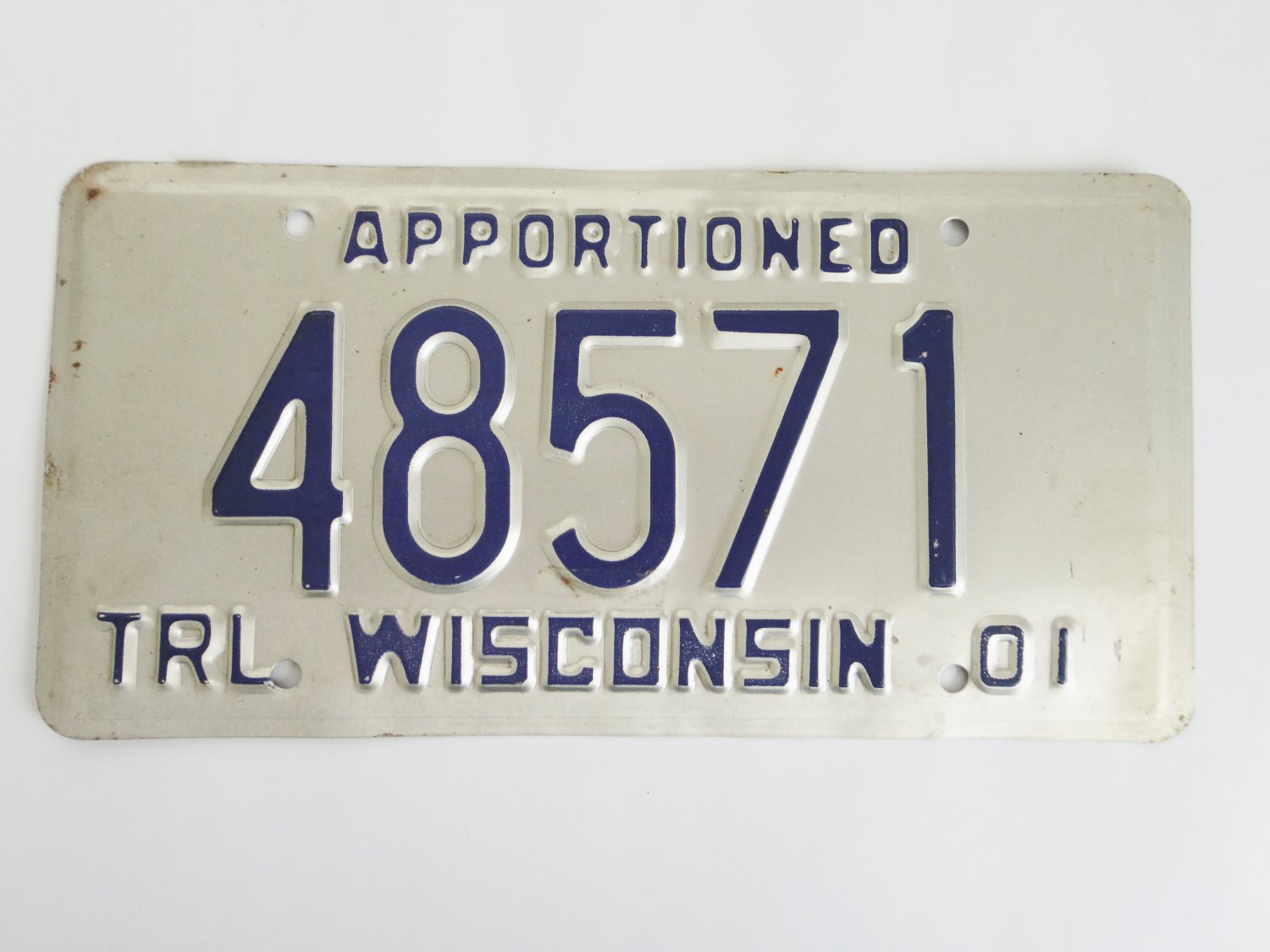 Wisconsin Apportioned Truck Trailer License Plate Tag