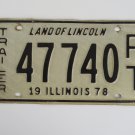 1978 Illinois Land of Lincoln Trailer License Plate