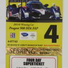 2011 Mobil1 12 Hours of Sebring Super Ticket Peugeot 908 ALMS IMSA