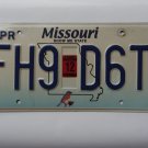 2012 Missouri License Plate