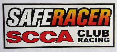 Large SCCA Safe Racer Club Racing Sticker