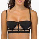 Caged Cut Out Black Bralette Bra Crop Top - S/M