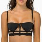 Caged Cut Out Black Bralette Bra Crop Top - S/M