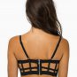 Caged Cut Out Black Bralette Bra Crop Top - S/M