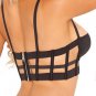 Caged Cut Out Black Bralette Bra Crop Top - S/M