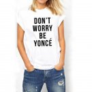 Beyonce Printed White Casual Chic T-Shirt - S