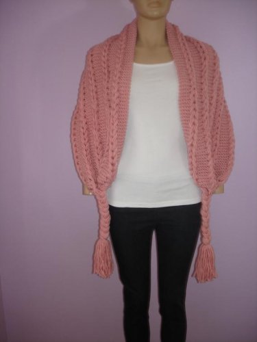 Pink Shawl, Hand knit Wedding Shoulder Wrap Scarf