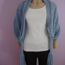 Blue Knitted Shawl Scarf
