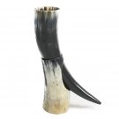 Medieval Viking drinking horn with Horn Stand for beer, wine, mead