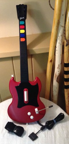 RedOctane OEM PS2 Wired Gibson SG Guitar RED/BLACK