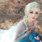 Disney Movies Frozen Snow Queen Elsa Blonde Weaving Braid Cosplay Wig