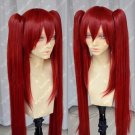 Popular Fairy Tail Scarlet Red Cosplay Wig + Two Clip on Ponytail ★★★