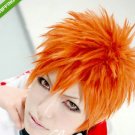 Bleach Kurosaki Ichigo Orange Short Anime Cosplay Party Hair Wig