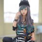 Fashion Womens Long Wavy Curly Green&Grey Hair Cosplay Lolita Costume Full Wig