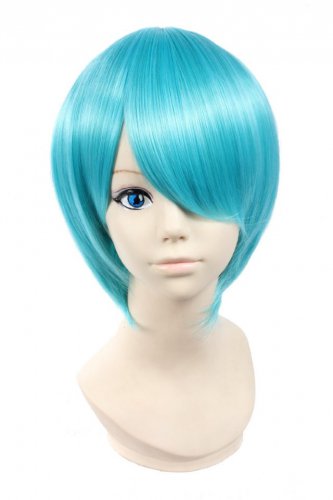 Icoser Vocaloid Full Party Anime Cosplay Wig Green Short Hair for Women 32cm