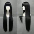 39.4" 100cm Straight Cosplay Costume Wig -- Black Flat bangs