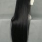 39.4" 100cm Straight Cosplay Costume Wig -- Black Flat bangs