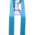 120cm Supper Long Blue Vocaloid Hatsune Miku Ponytails Straight Cosplay Wig